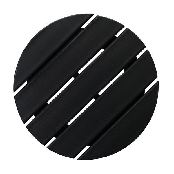Outdoor Black Round Side Table – All - Weather HDPE Adirondack Patio End Table for Pool, Balcony, Deck, Porch, Lawn, and Backyard - goosavvy.com