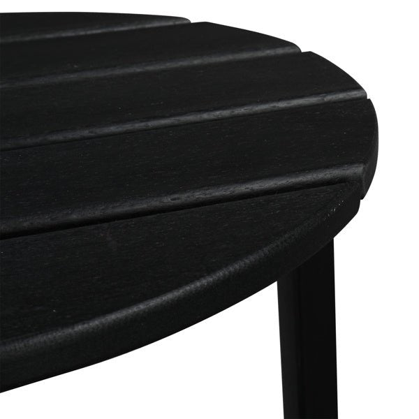 Outdoor Black Round Side Table – All - Weather HDPE Adirondack Patio End Table for Pool, Balcony, Deck, Porch, Lawn, and Backyard - goosavvy.com