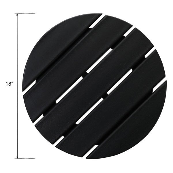 Outdoor Black Round Side Table – All - Weather HDPE Adirondack Patio End Table for Pool, Balcony, Deck, Porch, Lawn, and Backyard - goosavvy.com