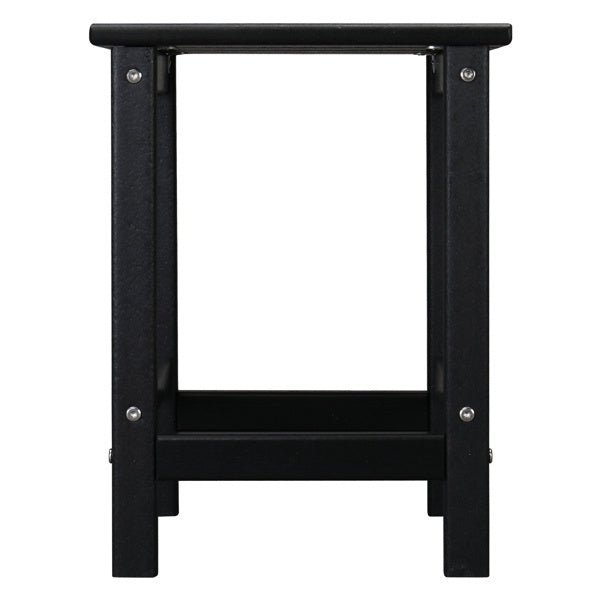 Outdoor Black Square Side Table – All - Weather Poly Lumber Patio Table for Deck, Pool, and Garden - goosavvy.com