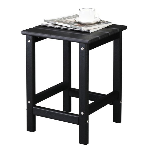 Outdoor Black Square Side Table – All - Weather Poly Lumber Patio Table for Deck, Pool, and Garden - goosavvy.com