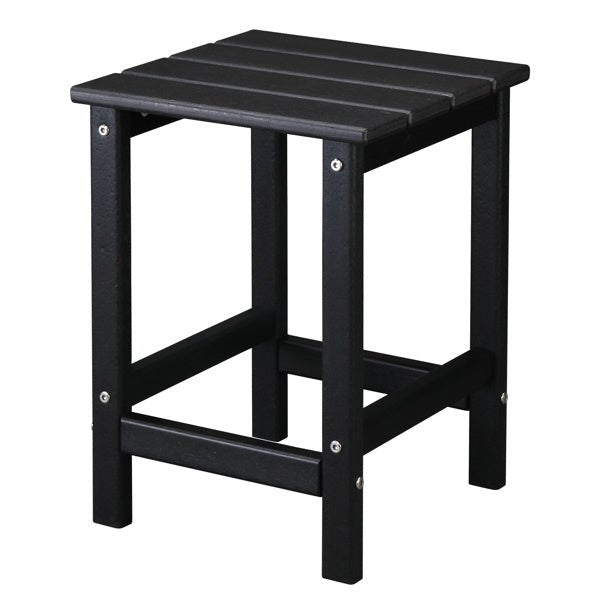 Outdoor Black Square Side Table – All - Weather Poly Lumber Patio Table for Deck, Pool, and Garden - goosavvy.com