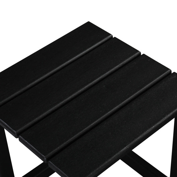 Outdoor Black Square Side Table – All - Weather Poly Lumber Patio Table for Deck, Pool, and Garden - goosavvy.com