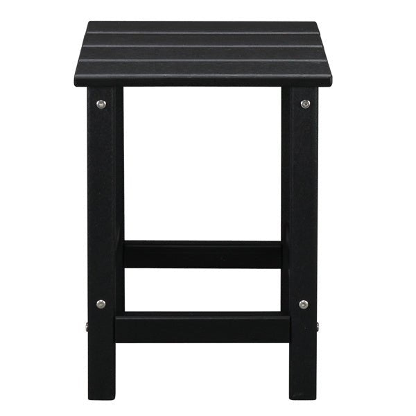 Outdoor Black Square Side Table – All - Weather Poly Lumber Patio Table for Deck, Pool, and Garden - goosavvy.com