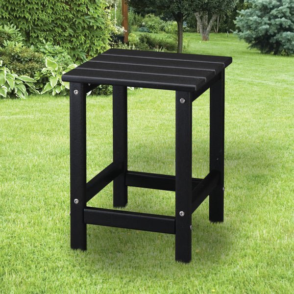 Outdoor Black Square Side Table – All - Weather Poly Lumber Patio Table for Deck, Pool, and Garden - goosavvy.com