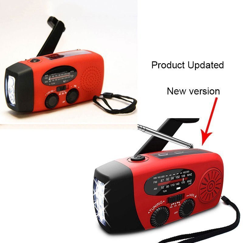 Portable Solar Hand Crank Emergency Radio with LED Flashlight, 2000mAh Power Bank, SOS Alarm, and Weather Updates – Ideal for Camping, Hiking, and Travel - goosavvy.com