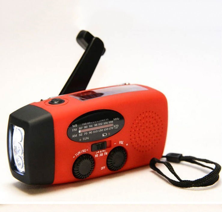 Portable Solar Hand Crank Emergency Radio with LED Flashlight, 2000mAh Power Bank, SOS Alarm, and Weather Updates – Ideal for Camping, Hiking, and Travel - goosavvy.com