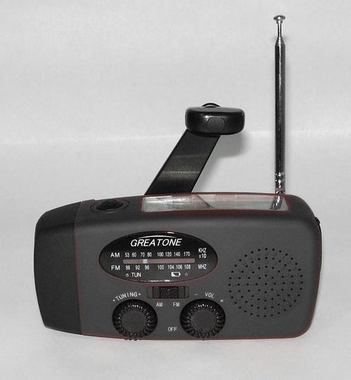 Portable Solar Hand Crank Emergency Radio with LED Flashlight, 2000mAh Power Bank, SOS Alarm, and Weather Updates – Ideal for Camping, Hiking, and Travel - goosavvy.com