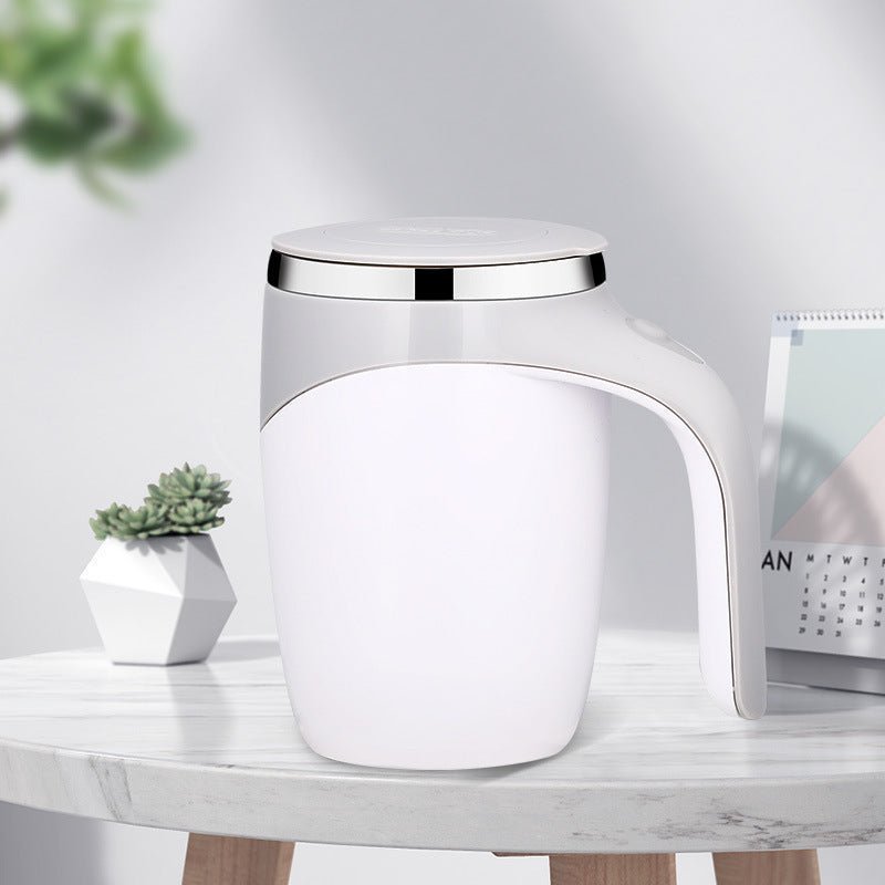 Rechargeable Automatic Stirring Stainless Steel Mug – Portable Coffee Cup for Hot & Cold Drinks, Magnetic Mixing Cup for Milkshakes & Beverages - goosavvy.com