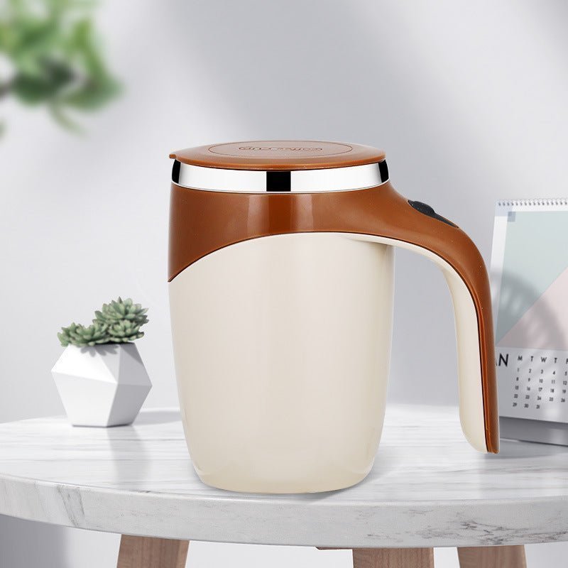 Rechargeable Automatic Stirring Stainless Steel Mug – Portable Coffee Cup for Hot & Cold Drinks, Magnetic Mixing Cup for Milkshakes & Beverages - goosavvy.com