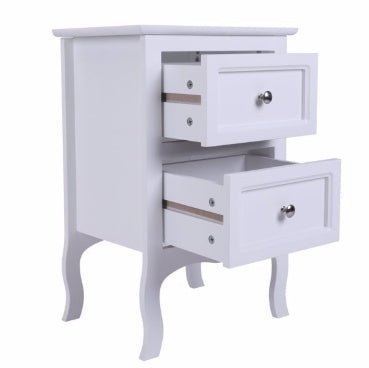 Set of 2 Nightstands with 2 Drawers – Country Style End Tables for Bedroom - goosavvy.com