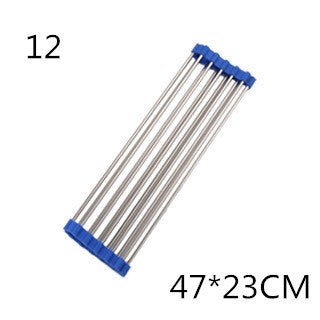Stainless Steel Roll - Up Kitchen Sink Rack, Foldable Dish Drying Mat, Over The Sink Dish Storage - goosavvy.com