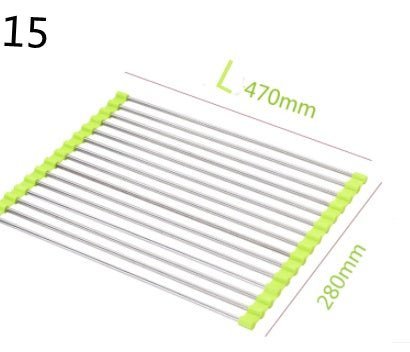Stainless Steel Roll - Up Kitchen Sink Rack, Foldable Dish Drying Mat, Over The Sink Dish Storage - goosavvy.com