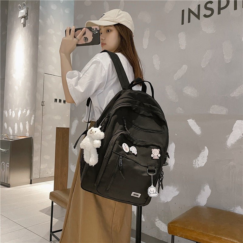 Stylish Multi - Pocket Canvas Backpack for Girls – Large Capacity and Waterproof - goosavvy.com