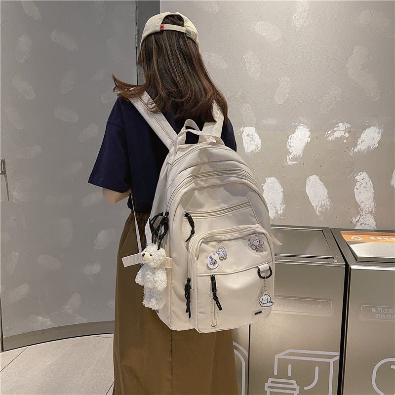 Stylish Multi - Pocket Canvas Backpack for Girls – Large Capacity and Waterproof - goosavvy.com