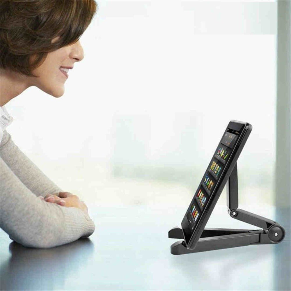 Universal Foldable Phone and Tablet Stand – Adjustable, Portable, Anti - Slip Desktop Holder for iPad, Tablets, and Smartphones - goosavvy.com