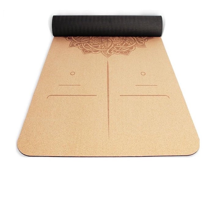 Cork Yoga Mat with Bag | Compostable Yoga Mat | 72" x 24" | 5mm thickness - goosavvy.com