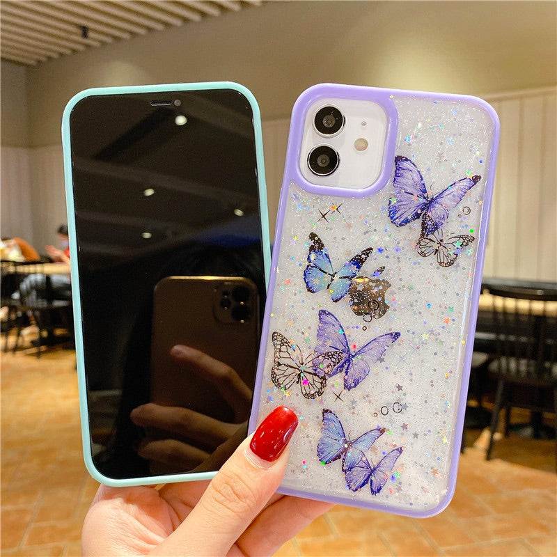 Butterfly Phone Case for iPhone - For Multiple Models | Cute Glitter Phone Case - goosavvy.com