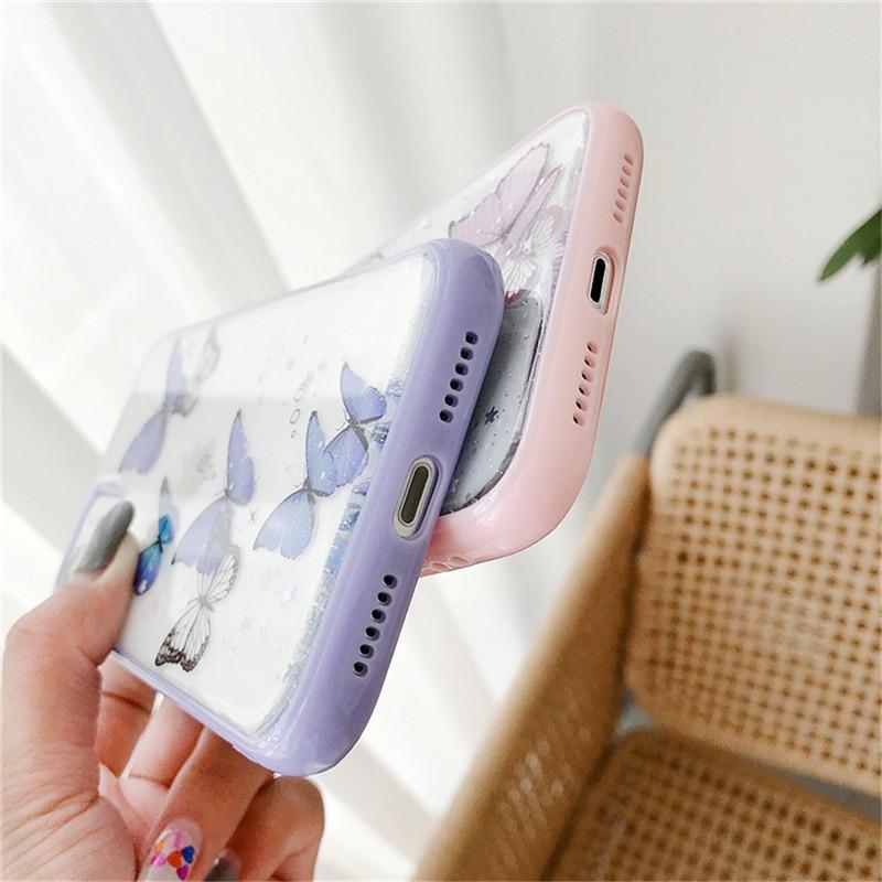 Butterfly Phone Case for iPhone - For Multiple Models | Cute Glitter Phone Case - goosavvy.com