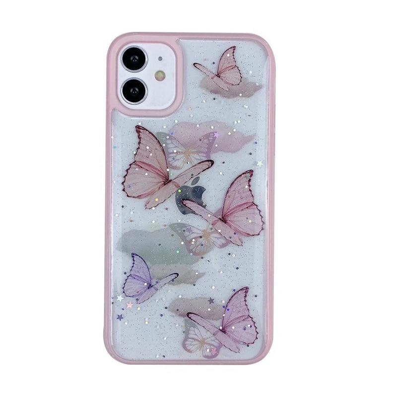 Butterfly Phone Case for iPhone - For Multiple Models | Cute Glitter Phone Case - goosavvy.com