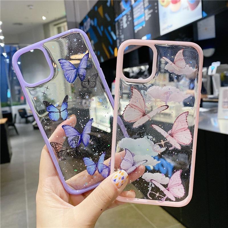 Butterfly Phone Case for iPhone - For Multiple Models | Cute Glitter Phone Case - goosavvy.com