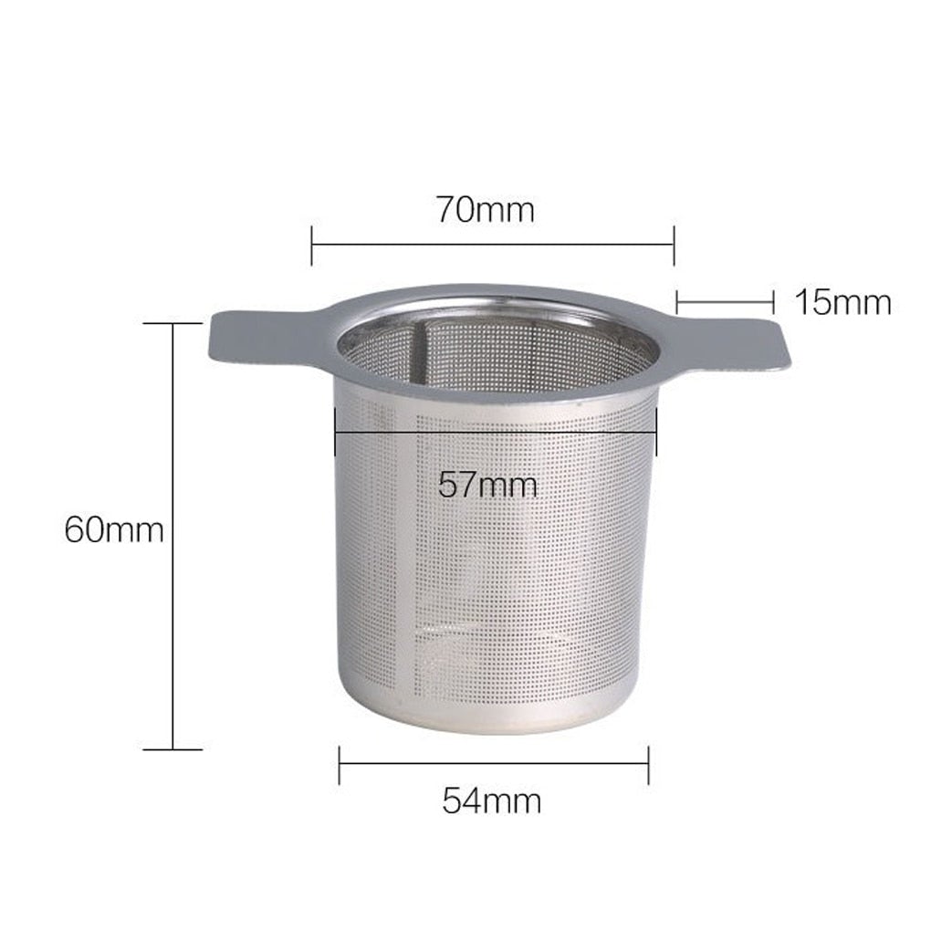 Reusable Tea Infuser | Stainless Steel Loose Leaf Tea Filter | Double Handles with Lid - goosavvy.com