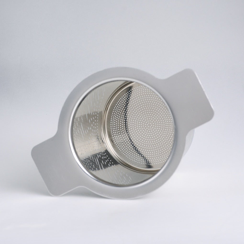 Reusable Tea Infuser | Stainless Steel Loose Leaf Tea Filter | Double Handles with Lid - goosavvy.com