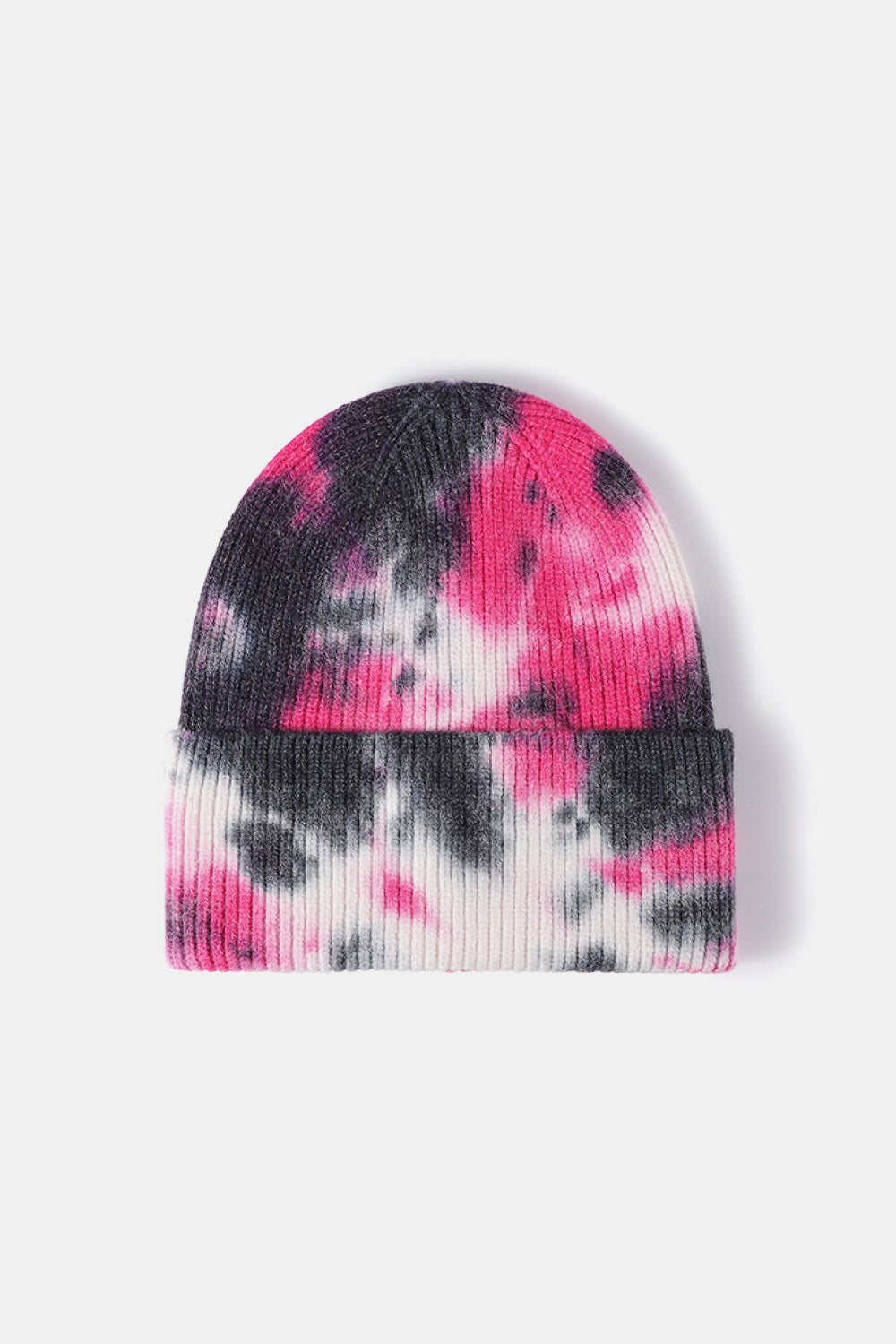 Ladies Tie-Dye Cuffed Rib-Knit Beanie Hat