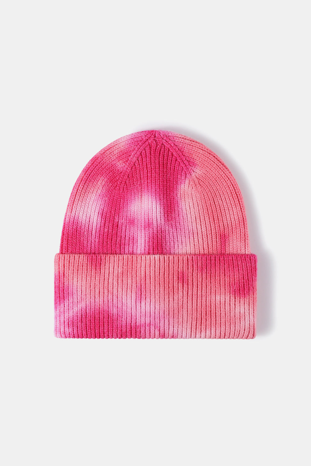 Ladies Tie-Dye Cuffed Rib-Knit Beanie Hat