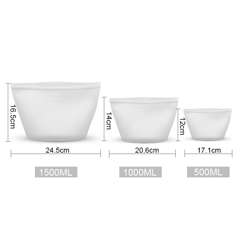 Silicone Food Storage Bags – 3 Pack (500ml, 1000ml, 1500ml)