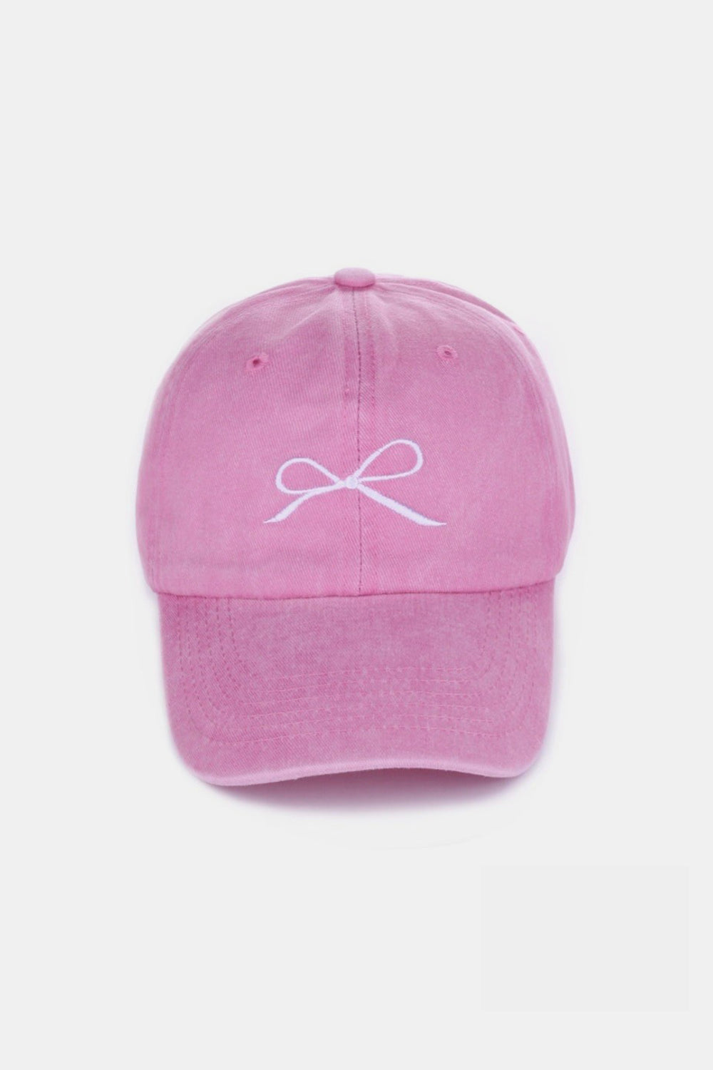 Zenana Bow Embroidered Washed Cotton Caps - goosavvy.com