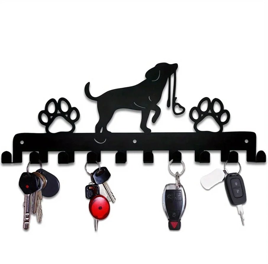 10 - Hook Dog Silhouette Wall Mounted Organizer – Durable Iron Metal Rack for Leashes, Coats, and Keys - goosavvy.com
