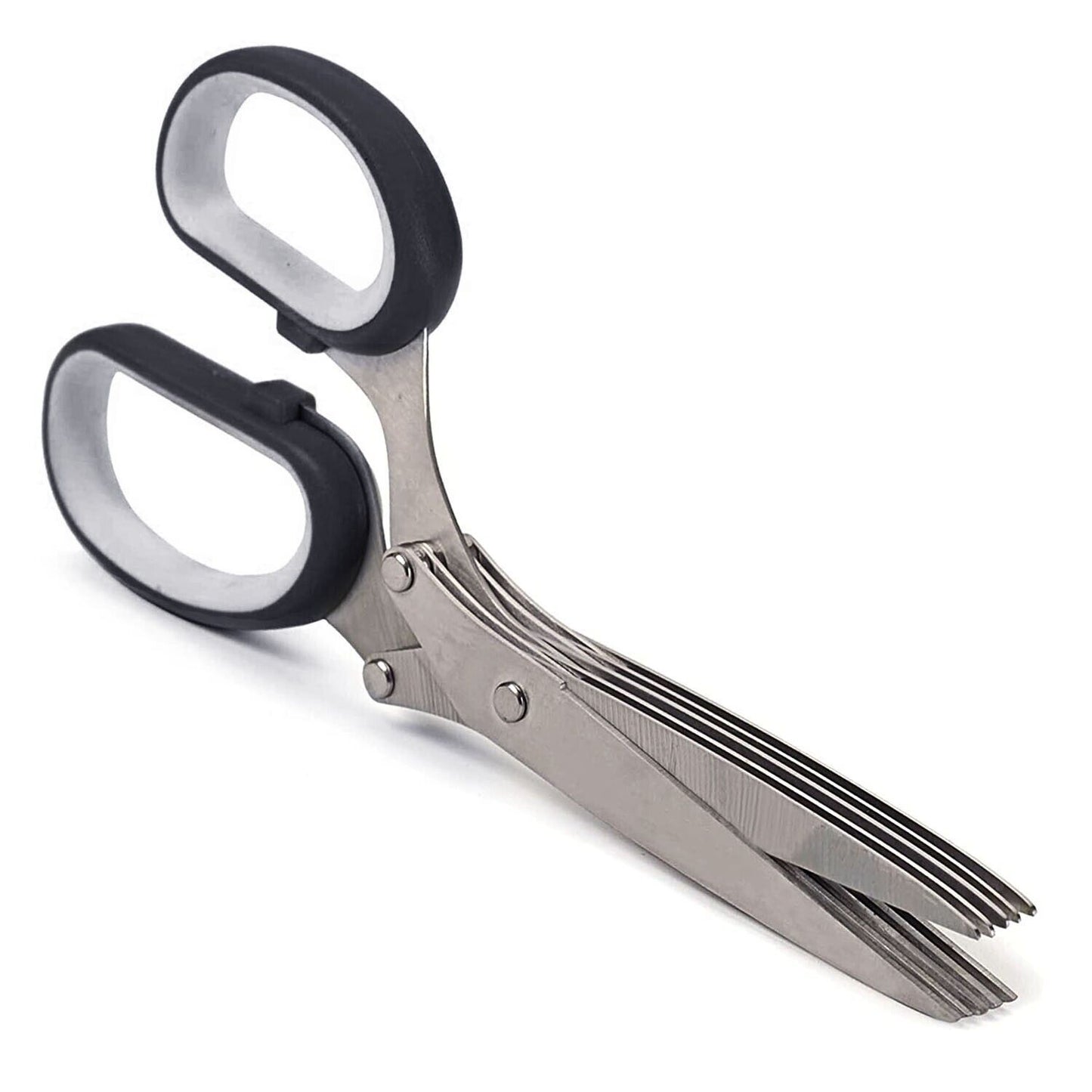 Herb Scissors with 5 Blades With Safety Cover and Cleaning Comb – Stainless Steel Shears for Fast Herb Cutting - goosavvy.com