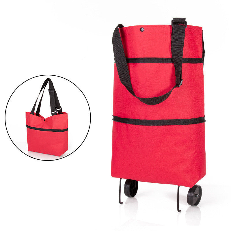 Reusable Foldable Shopping Bag with Wheels – Convertible Cart Tote