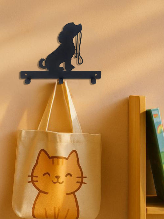 1pc Decorative Iron Crafts Dog Leash Holder – Wall - Mounted Rack with 3 Hooks for Pet Gear & Entryway Keys - goosavvy.com