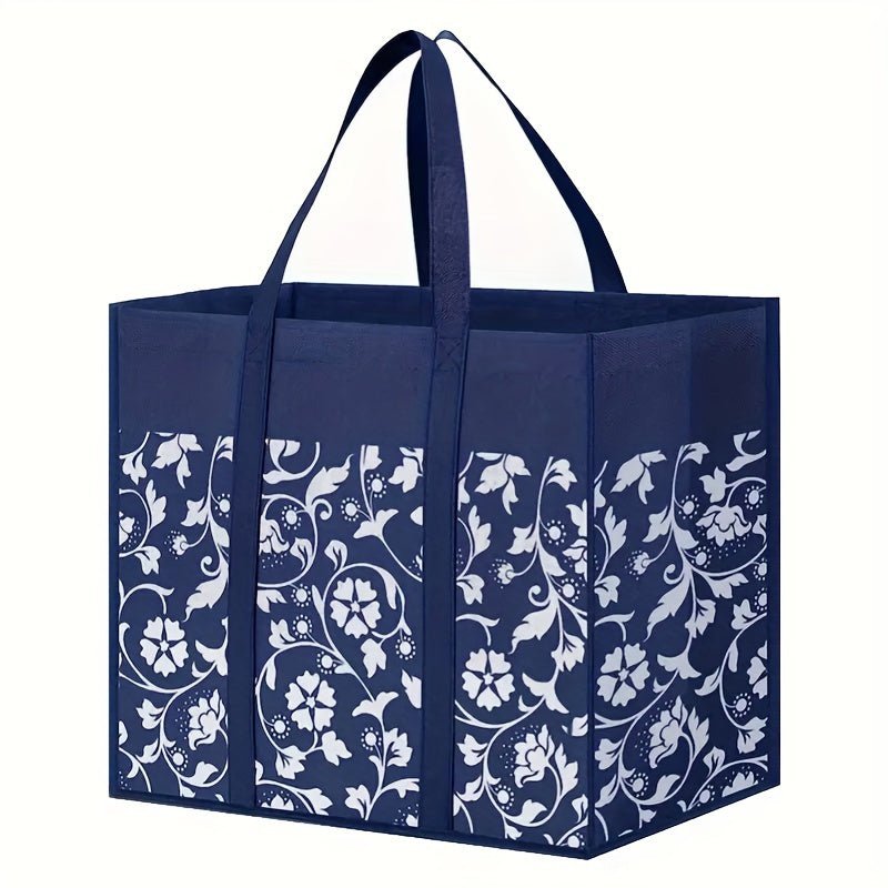 1pc Foldable Reusable Shopping Tote Bag – Water - Resistant & Heavy - Duty for Groceries – Reinforced Handles, Choose from 4 Stylish Patterns - goosavvy.com