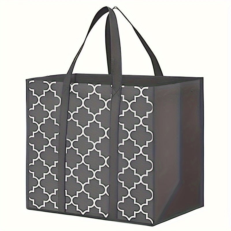 1pc Foldable Reusable Shopping Tote Bag – Water - Resistant & Heavy - Duty for Groceries – Reinforced Handles, Choose from 4 Stylish Patterns - goosavvy.com