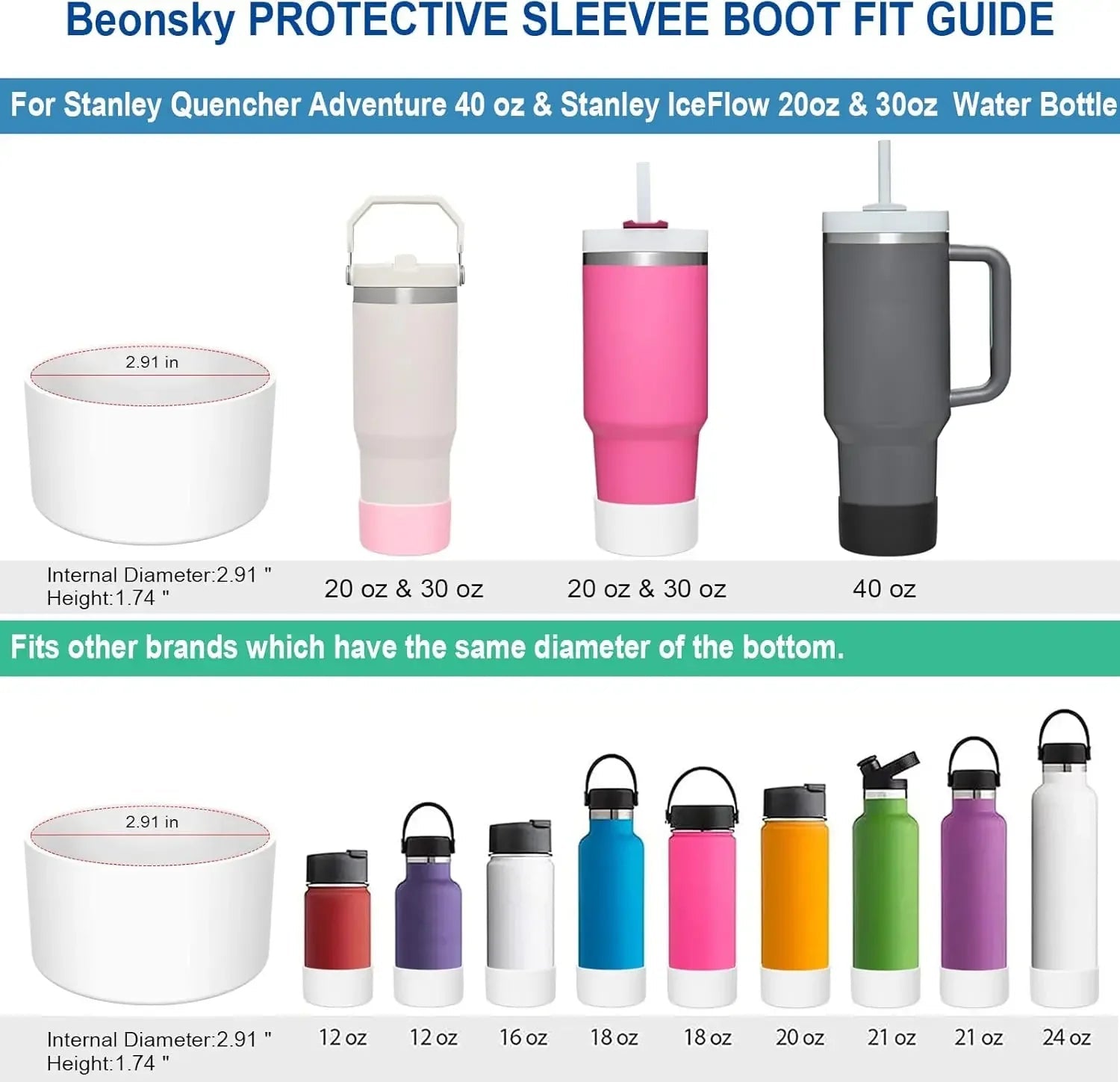 🛡️ 2 - Pack Protective Silicone Boot for Stanley & Hydro Flask – Anti - Slip Bottom Bumper - goosavvy.com