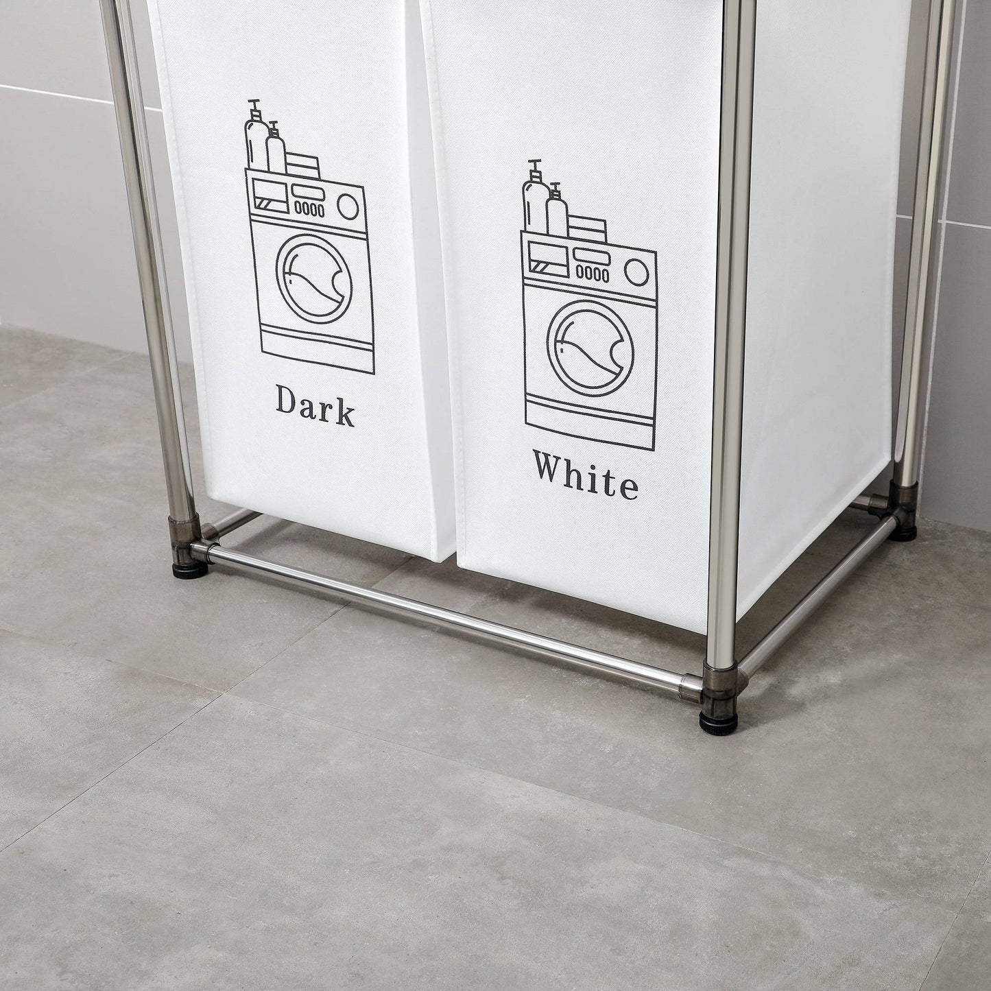2 - Tier Laundry Hamper Sorter with 4 Removable Bags for Easy Organization - goosavvy.com