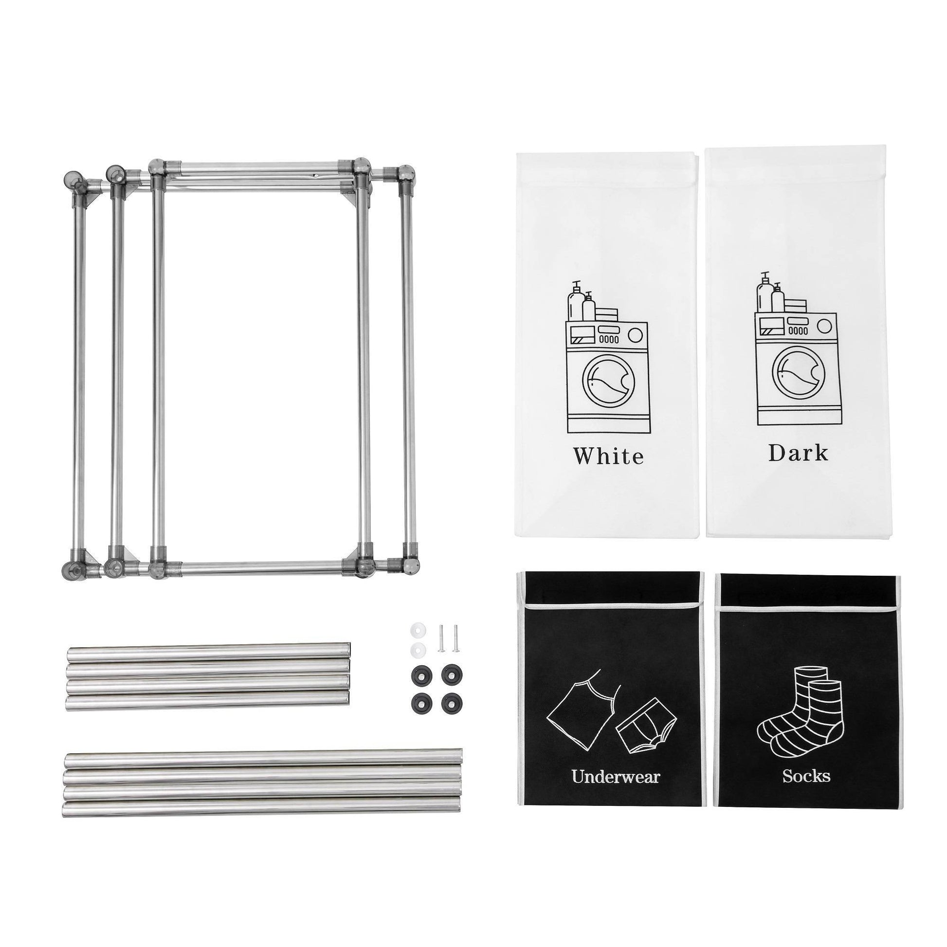 2 - Tier Laundry Hamper Sorter with 4 Removable Bags for Easy Organization - goosavvy.com