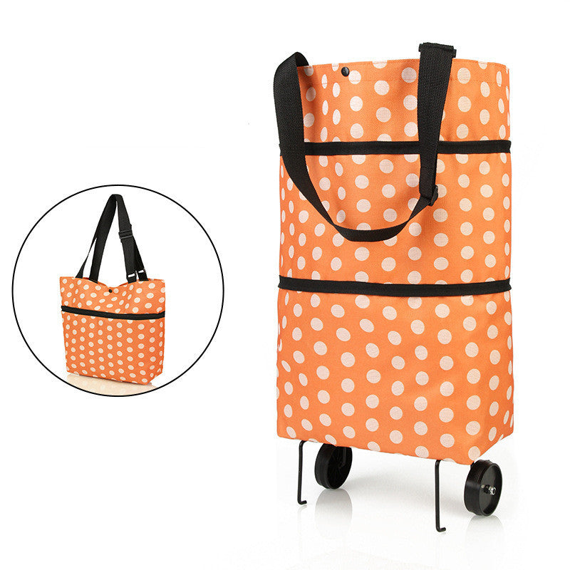 Reusable Foldable Shopping Bag with Wheels – Convertible Cart Tote