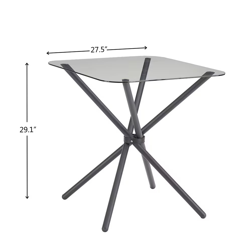 3 - Piece Modern Glass Dining Table Set with 2 Chairs – Square Table for Kitchen, Dining Room, or Office - goosavvy.com