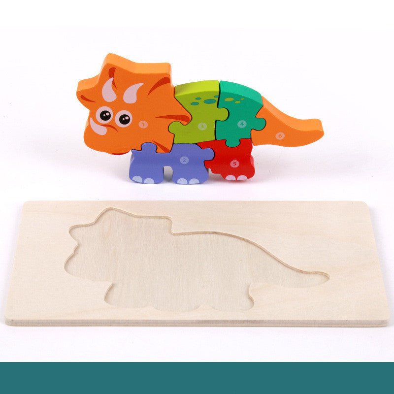 3D Wooden Dinosaur Puzzle Shape Matching Game – Montessori Educational Toy for Fine Motor Skill Development, Ages 3+ - goosavvy.com