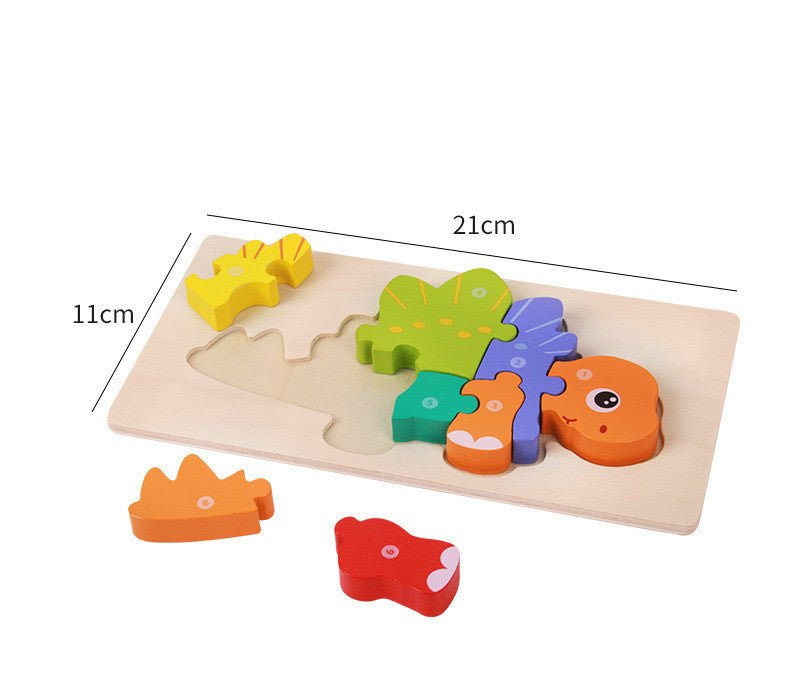 3D Wooden Dinosaur Puzzle Shape Matching Game – Montessori Educational Toy for Fine Motor Skill Development, Ages 3+ - goosavvy.com