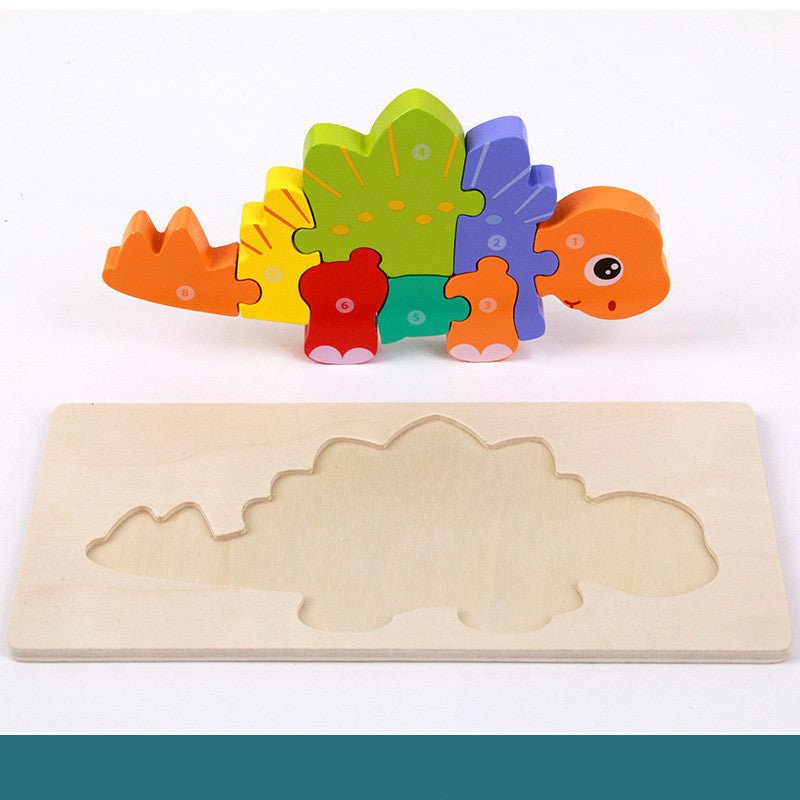 3D Wooden Dinosaur Puzzle Shape Matching Game – Montessori Educational Toy for Fine Motor Skill Development, Ages 3+ - goosavvy.com