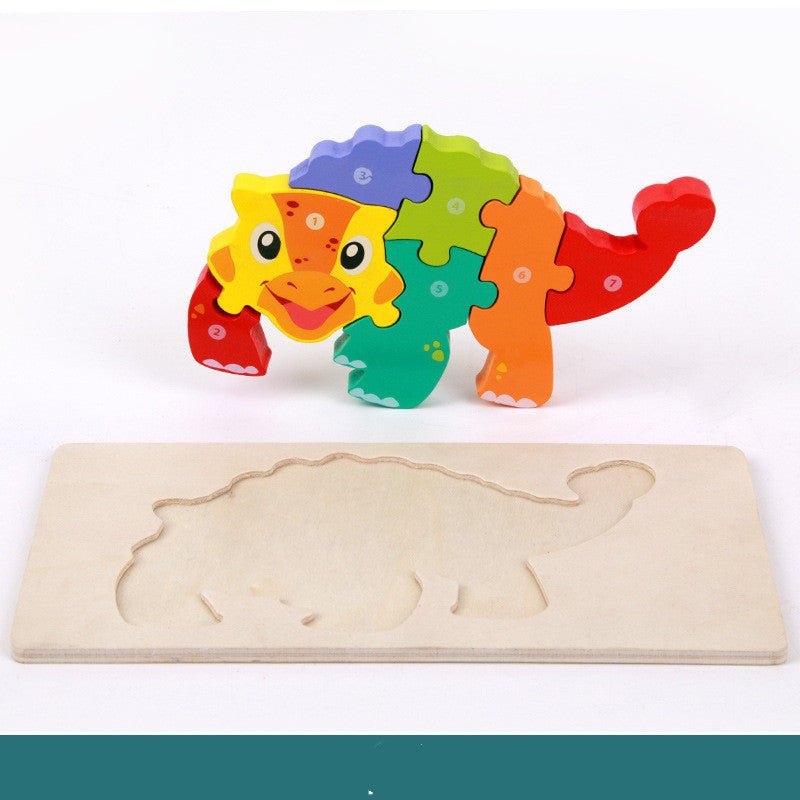 3D Wooden Dinosaur Puzzle Shape Matching Game – Montessori Educational Toy for Fine Motor Skill Development, Ages 3+ - goosavvy.com