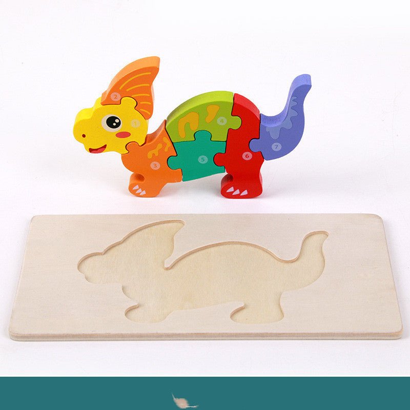 3D Wooden Dinosaur Puzzle Shape Matching Game – Montessori Educational Toy for Fine Motor Skill Development, Ages 3+ - goosavvy.com