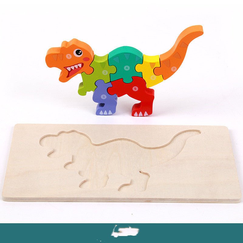 3D Wooden Dinosaur Puzzle Shape Matching Game – Montessori Educational Toy for Fine Motor Skill Development, Ages 3+ - goosavvy.com