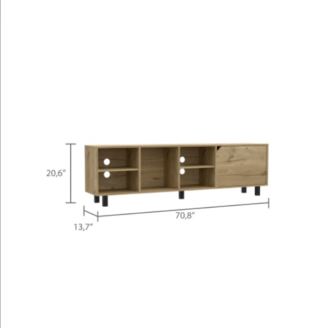 Harwich 5-Shelf Light Oak TV Stand for TVs Up to 70 Inches