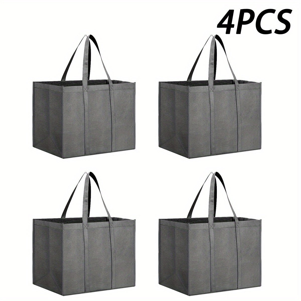 4 - Pack Heavy - Duty Reusable Shopping Bags - Durable Non - Woven Tote in Purple & Teal Mix - Reinforced, Foldable, Spacious Grocery Carryall - goosavvy.com